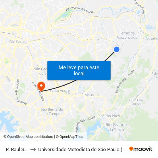 R. Raul Seixas, 2 to Universidade Metodista de São Paulo (Campus Rudge Ramos ) map