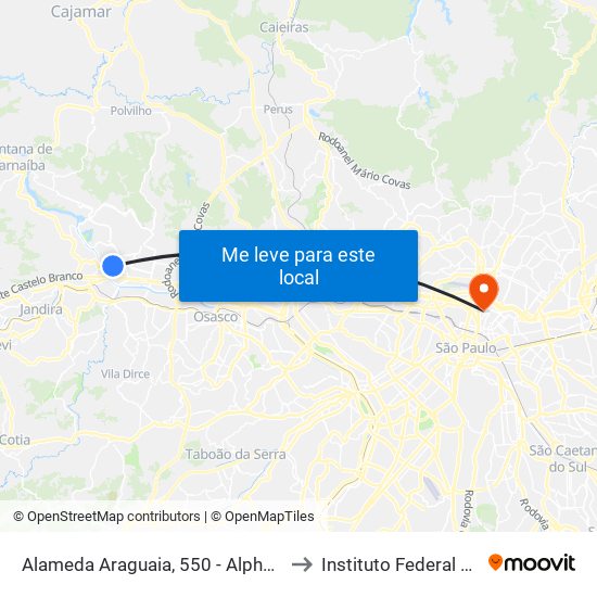 Alameda Araguaia, 550 - Alphaville Industrial to Instituto Federal São Paulo map