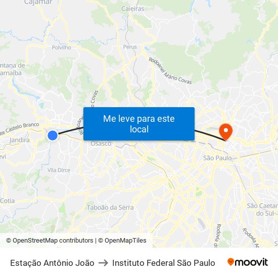 Estação Antônio João to Instituto Federal São Paulo map