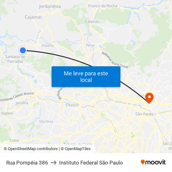Rua Pompéia 386 to Instituto Federal São Paulo map