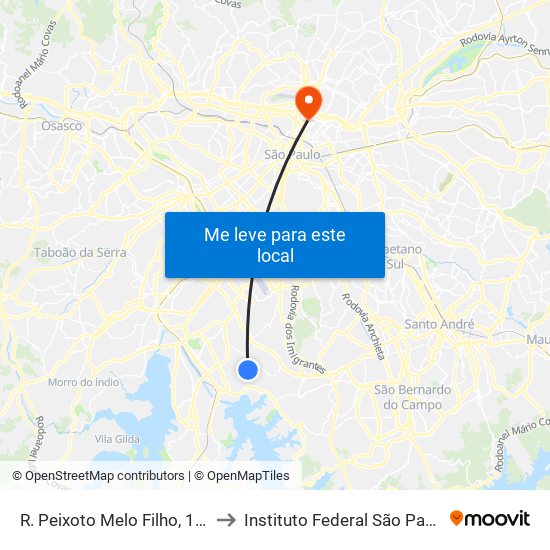 R. Peixoto Melo Filho, 107 to Instituto Federal São Paulo map