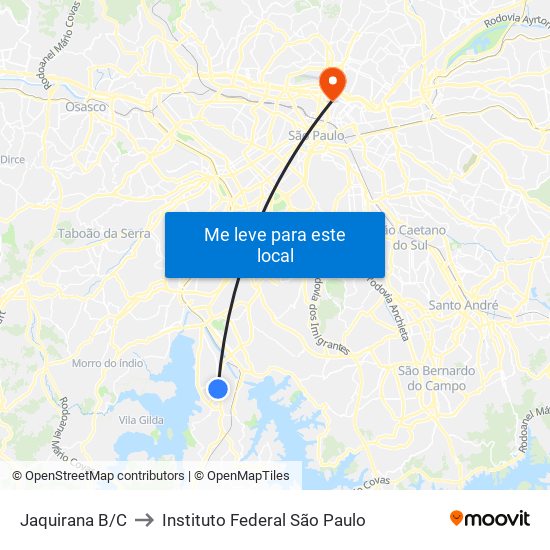 Jaquirana B/C to Instituto Federal São Paulo map
