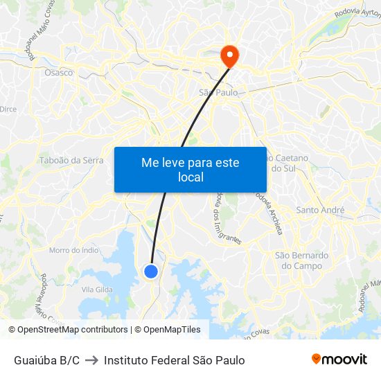 Guaiúba  B/C to Instituto Federal São Paulo map
