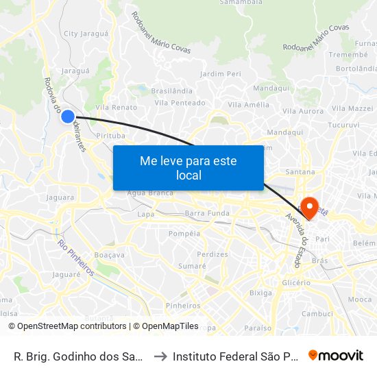 R. Brig. Godinho dos Santos to Instituto Federal São Paulo map