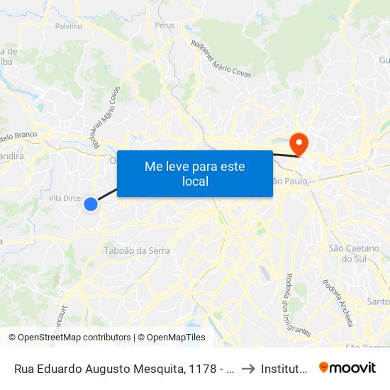 Rua Eduardo Augusto Mesquita, 1178 - Terminal da Linha 181 No Parque Santa Tereza - Jardim Elzinha, Carapicuíba to Instituto Federal São Paulo map