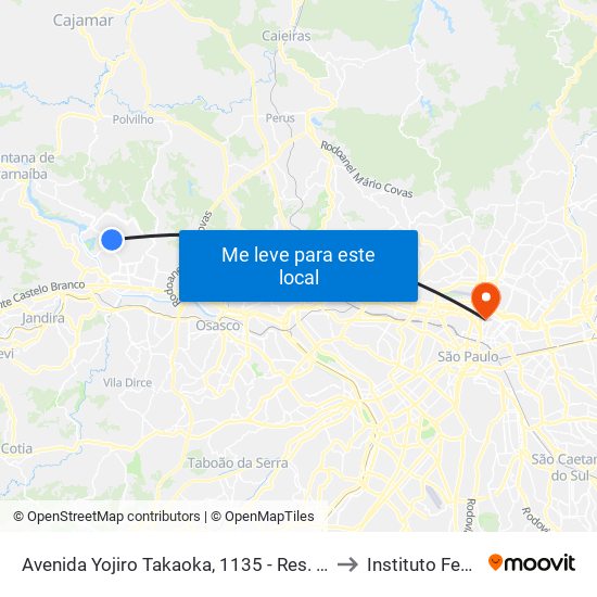 Avenida Yojiro Takaoka, 1135 - Res. Tres (Alphaville), Santana de Parnaíba to Instituto Federal São Paulo map