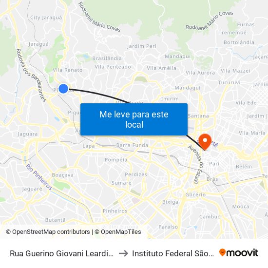 Rua Guerino Giovani Leardini 430a to Instituto Federal São Paulo map