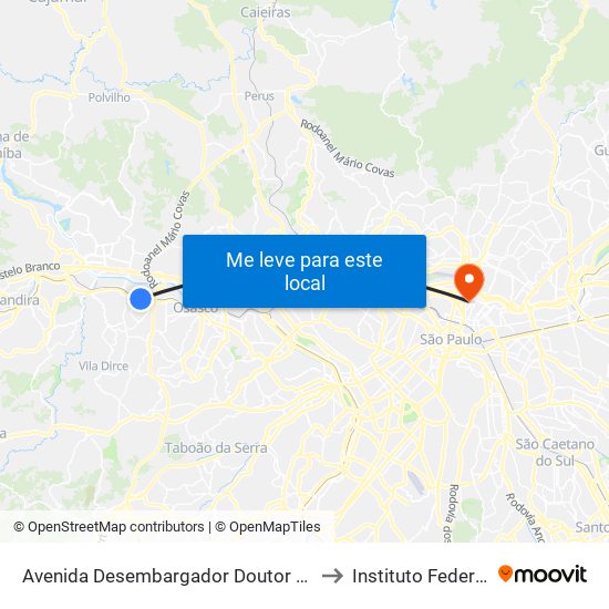 Avenida Desembargador Doutor Eduardo Cunha de Abreu to Instituto Federal São Paulo map