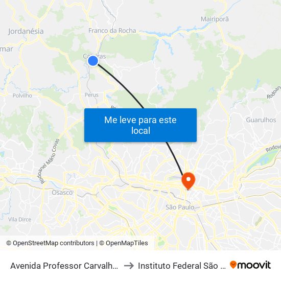 Avenida Professor Carvalho Pinto to Instituto Federal São Paulo map