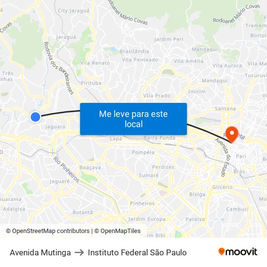 Avenida Mutinga to Instituto Federal São Paulo map