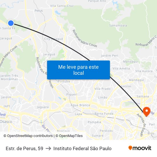 Estr. de Perus, 59 to Instituto Federal São Paulo map
