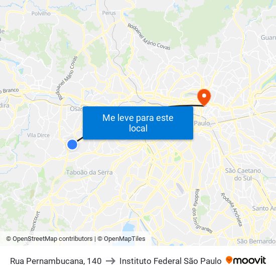 Rua Pernambucana, 140 to Instituto Federal São Paulo map