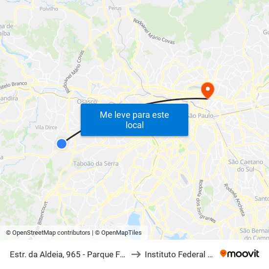 Estr. da Aldeia, 965 - Parque Frondoso, Cotia to Instituto Federal São Paulo map