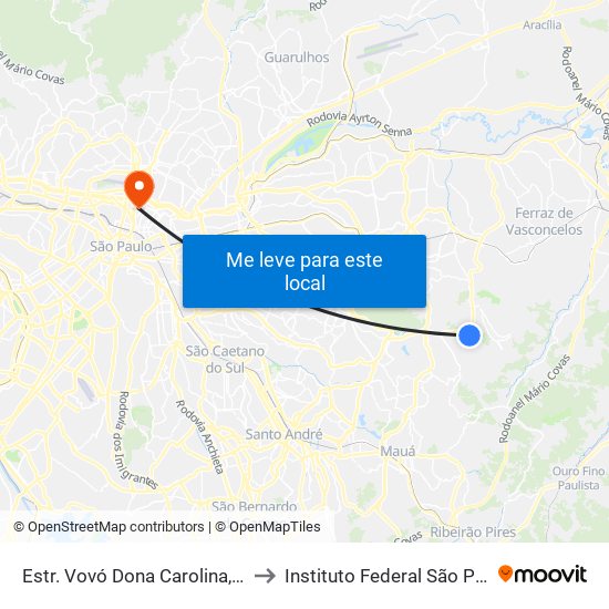 Estr. Vovó Dona Carolina, 351 to Instituto Federal São Paulo map