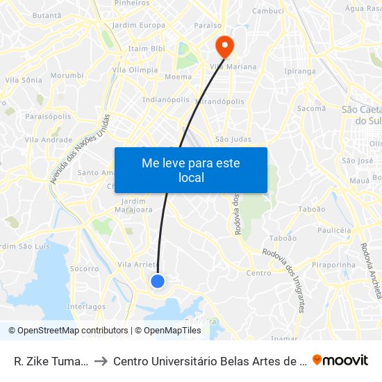 R. Zike Tuma, 415 to Centro Universitário Belas Artes de São Paulo map