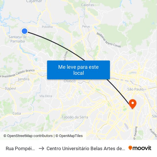 Rua Pompéia 386 to Centro Universitário Belas Artes de São Paulo map