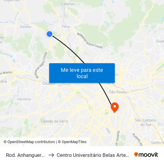 Rod. Anhanguera, 26000 to Centro Universitário Belas Artes de São Paulo map