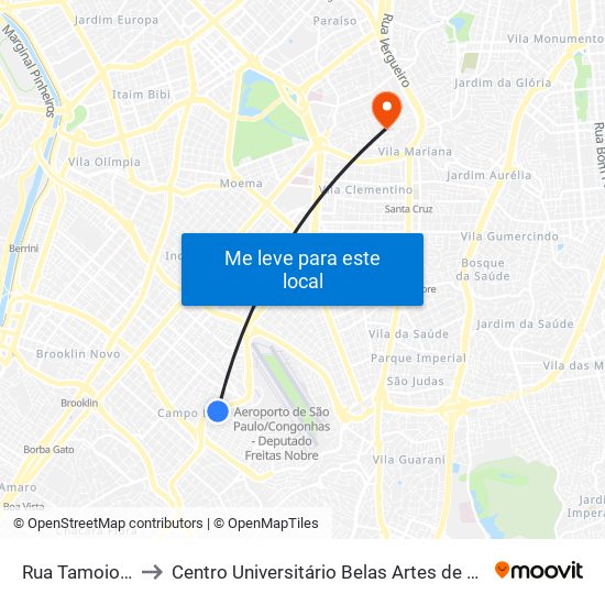 Rua Tamoios 78 to Centro Universitário Belas Artes de São Paulo map