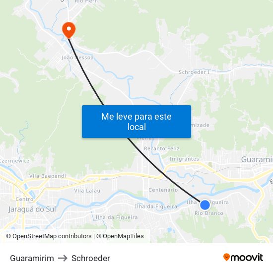 Guaramirim to Schroeder map