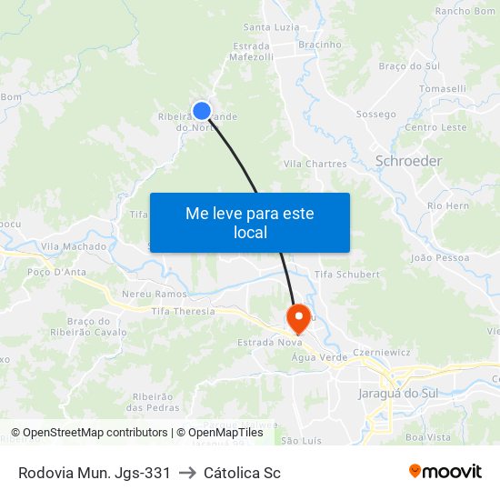 Rodovia Mun. Jgs-331 to Cátolica Sc map