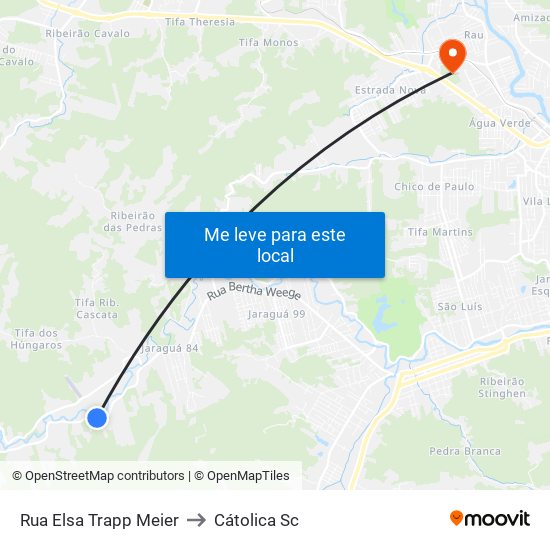 Rua Elsa Trapp Meier to Cátolica Sc map