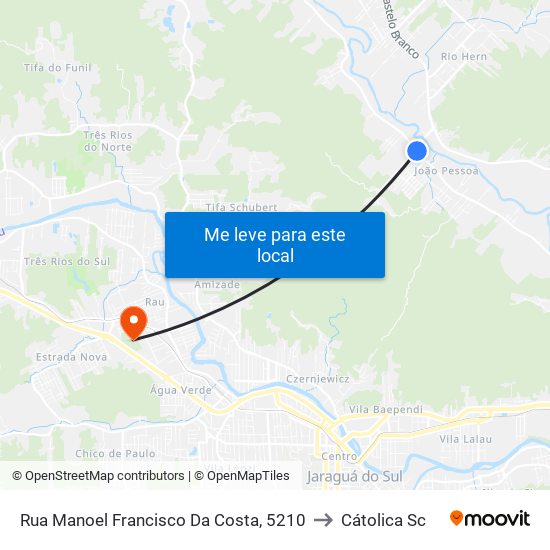 Rua Manoel Francisco Da Costa, 5210 to Cátolica Sc map