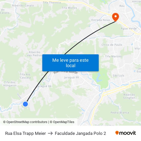 Rua Elsa Trapp Meier to Faculdade Jangada Polo 2 map