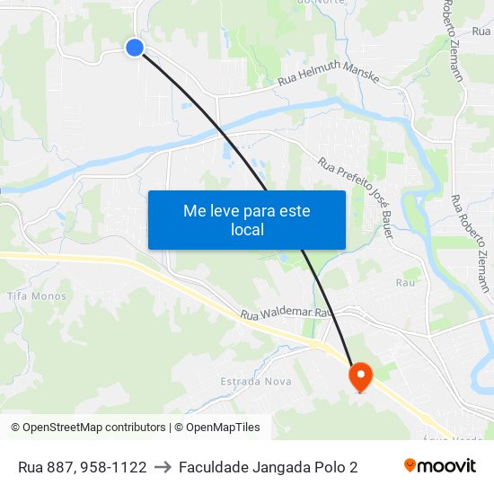 Rua 887, 958-1122 to Faculdade Jangada Polo 2 map