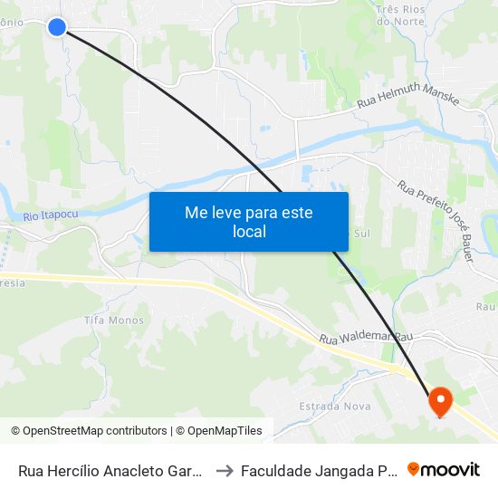 Rua Hercílio Anacleto García, 51 to Faculdade Jangada Polo 2 map
