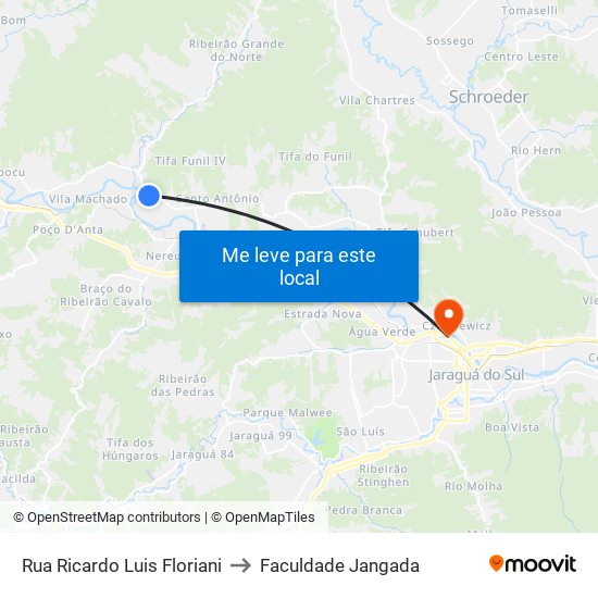 Rua Ricardo Luis Floriani to Faculdade Jangada map