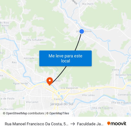 Rua Manoel Francisco Da Costa, 5206-5400 to Faculdade Jangada map