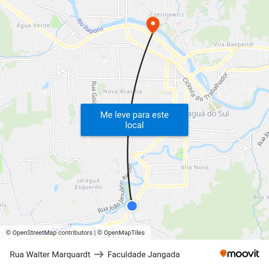 Sc-110, 914-1174 to Faculdade Jangada map