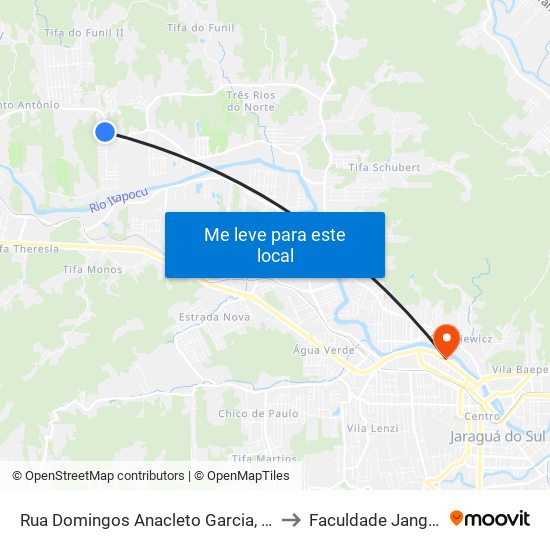Rua Domingos Anacleto Garcia, 4781 to Faculdade Jangada map