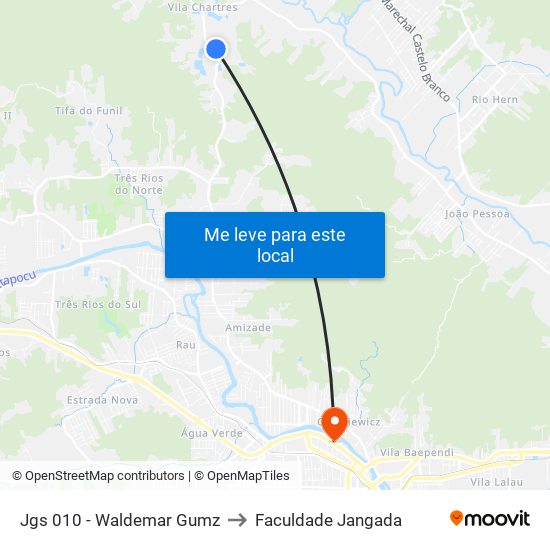 Jgs 010 - Waldemar Gumz to Faculdade Jangada map