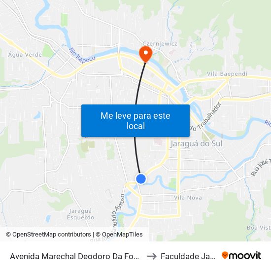 Avenida Marechal Deodoro Da Fonseca, 1698 to Faculdade Jangada map