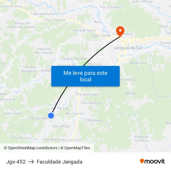 Jgs-452 to Faculdade Jangada map