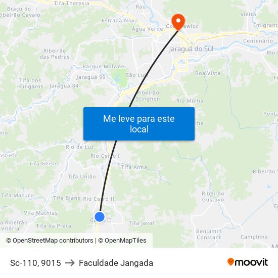 Sc-110, 9015 to Faculdade Jangada map