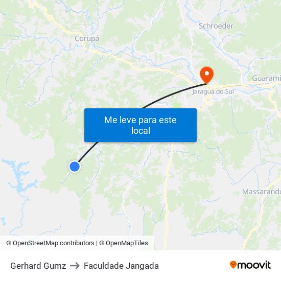 Gerhard Gumz to Faculdade Jangada map