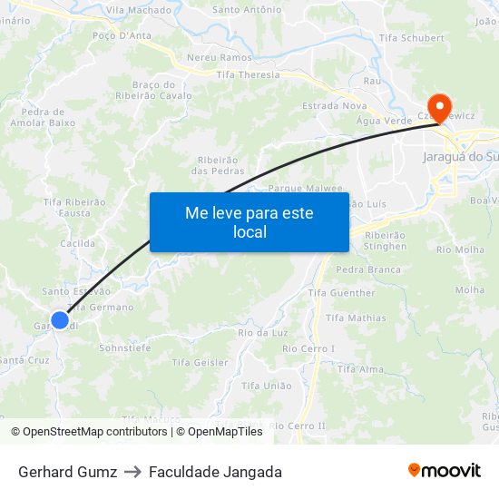 Gerhard Gumz to Faculdade Jangada map