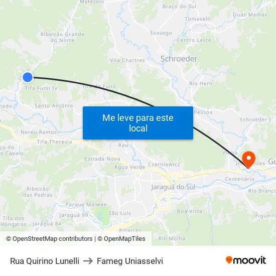 Rua Quirino Lunelli to Fameg Uniasselvi map