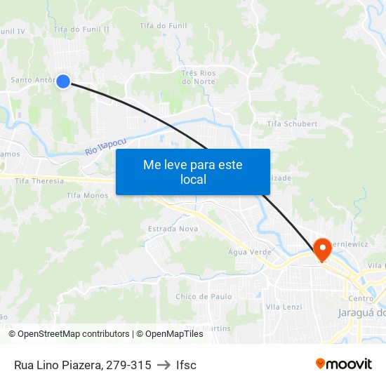 Rua Lino Piazera, 279-315 to Ifsc map