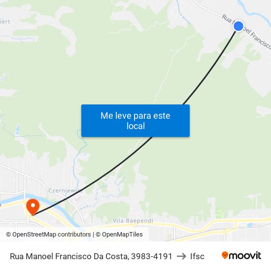 Rua Manoel Francisco Da Costa, 3983-4191 to Ifsc map