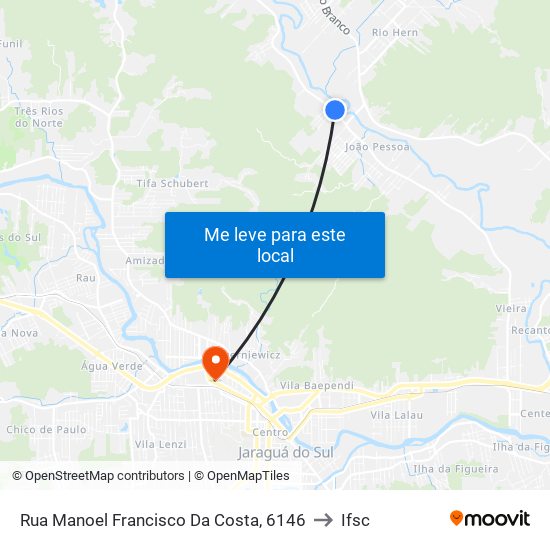 Rua Manoel Francisco Da Costa, 6146 to Ifsc map