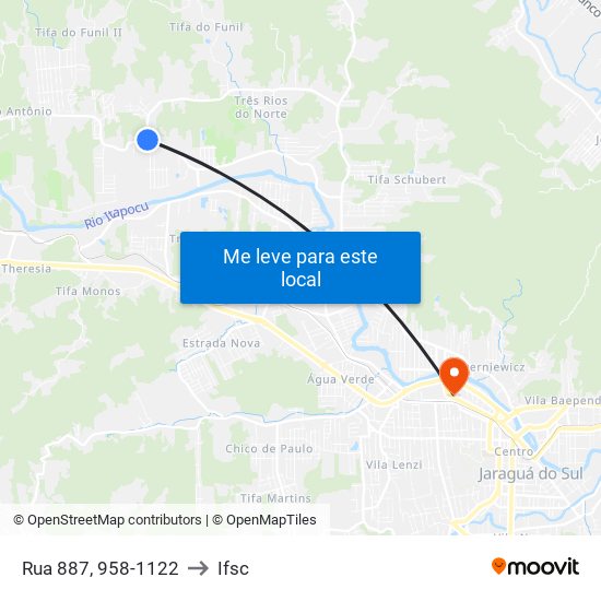 Rua 887, 958-1122 to Ifsc map