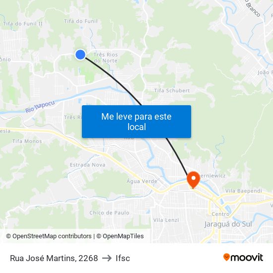 Rua José Martins, 2268 to Ifsc map