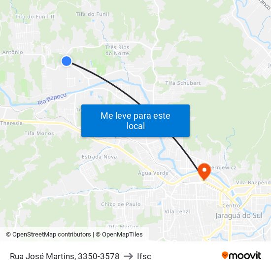 Rua José Martins, 3350-3578 to Ifsc map