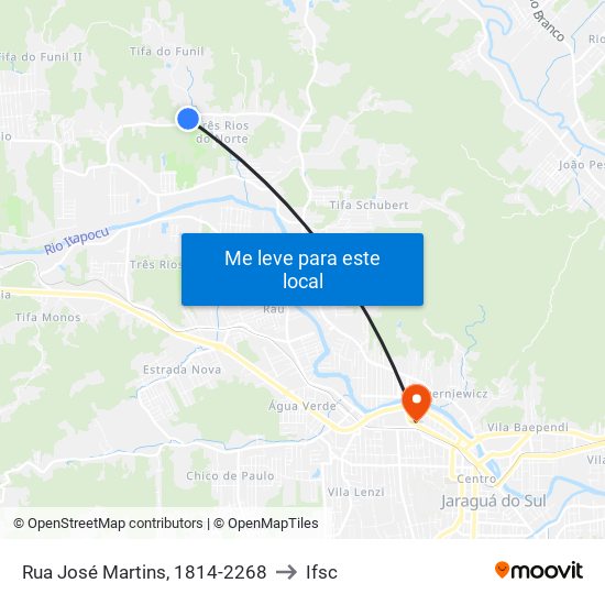 Rua José Martins, 1814-2268 to Ifsc map