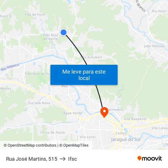 Rua José Martins, 515 to Ifsc map