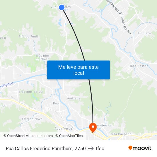 Rua Carlos Frederico Ramthum, 2750 to Ifsc map