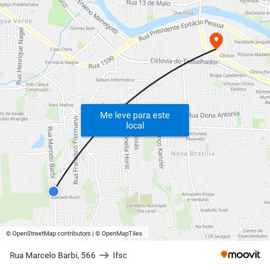 Rua Marcelo Barbi, 566 to Ifsc map